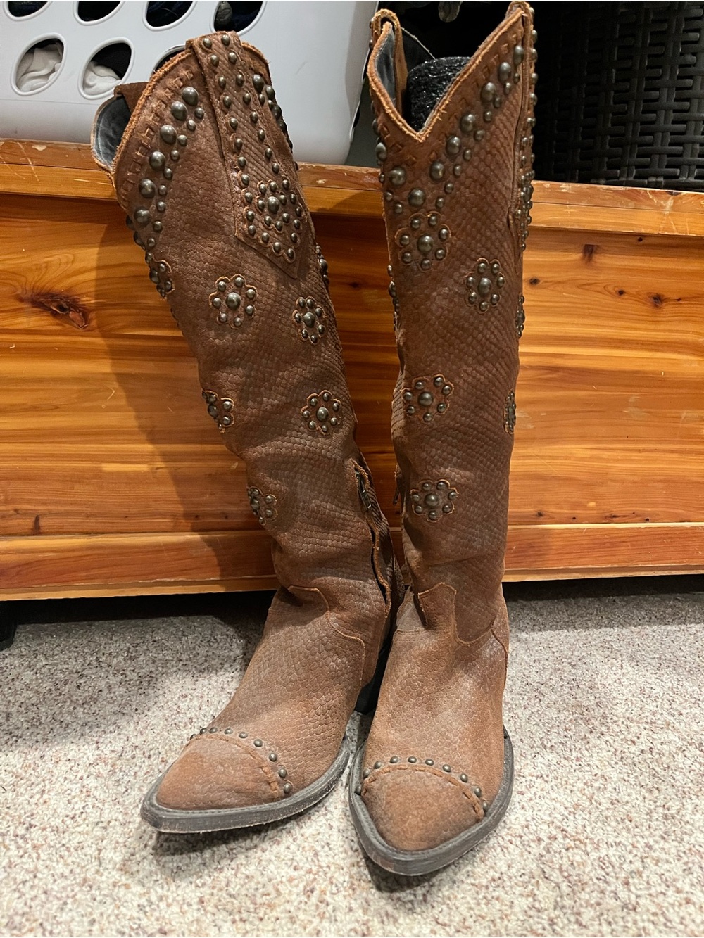 Old Gringo Brown Studded Western Knee-High Boots